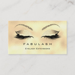 Makeup Eyebrows Lashes Glitter Diamond Gold Logo Visitekaartje