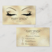 Makeup Eyebrows Lashes Glitter Diamond Gold Mary1 Visitekaartje (Voorkant / Achterkant)