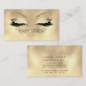Makeup Eyebrows Lashes Glitter Diamond Gold Name Visitekaartje (Voorkant / Achterkant)