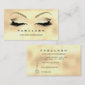 Makeup Eyebrows Lashes Glitter Diamond Gold Sepia Visitekaartje (Voorkant / Achterkant)