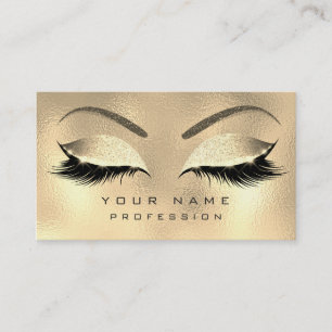 Makeup Eyebrows Lashes Glitter Diamond Gold Sepia Visitekaartje