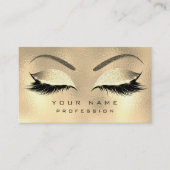 Makeup Eyebrows Lashes Glitter Diamond Gold Sepia Visitekaartje (Voorkant)