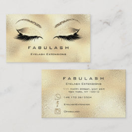 Makeup Eyebrows Lashes Glitter Diamond Gold VIP Visitekaartje