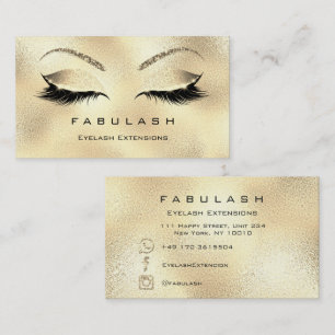 Makeup Eyebrows Lashes Glitter Diamond Gold VIP Visitekaartje
