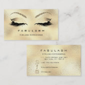 Makeup Eyebrows Lashes Glitter Diamond Gold VIP Visitekaartje (Voorkant / Achterkant)