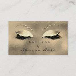 Makeup Eyebrows Lashes Glitter Diamond Gold Visitekaartje