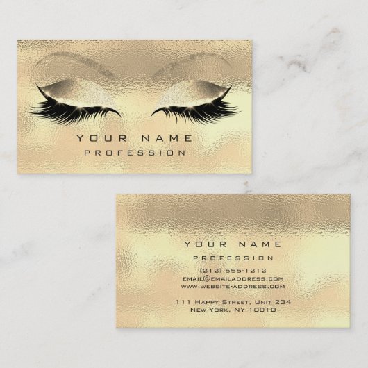 Makeup Eyebrows Lashes Glitter Diamond Sparkly VIP Visitekaartje (Voorkant / Achterkant)
