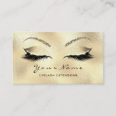 Makeup Eyebrows Lashes Glitter Glam Gold Visitekaartje (Voorkant)