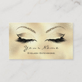 Makeup Eyebrows Lashes Glitter Glam Gold Visitekaartje