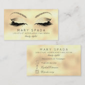 Makeup Eyebrows Lashes Glitter Glass Gold Custom Visitekaartje (Voorkant / Achterkant)