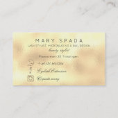 Makeup Eyebrows Lashes Glitter Glass Gold Custom Visitekaartje (Achterkant)