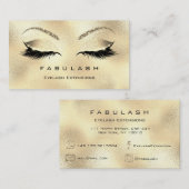 Makeup Eyebrows Lashes Glitter Glass VIP Gold Logo Visitekaartje (Voorkant / Achterkant)