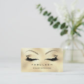 Makeup Eyebrows Lashes Glitter Glass VIP Gold Logo Visitekaartje (Staand voorkant)