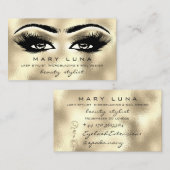 Makeup Eyebrows Lashes Glitter Gold Metallic Eyes Visitekaartje (Voorkant / Achterkant)