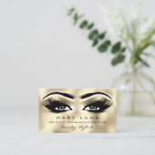 Makeup Eyebrows Lashes Glitter Gold Metallic Eyes Visitekaartje (Staand voorkant)
