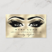 Makeup Eyebrows Lashes Glitter Gold Metallic Eyes Visitekaartje (Voorkant)