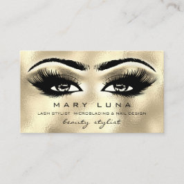 Makeup Eyebrows Lashes Glitter Gold Metallic Eyes Visitekaartje