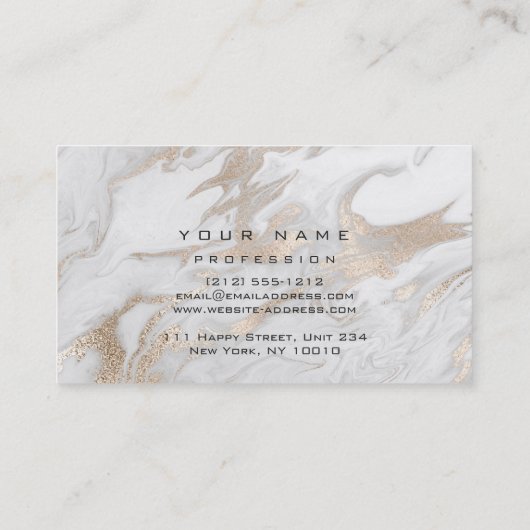 Makeup Eyebrows Lashes Glitter Marble Sparkly Visitekaartje (Achterkant)