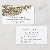 Makeup Eyebrows Lashes Glitter Metal White Gold Visitekaartje (Voorkant / Achterkant)