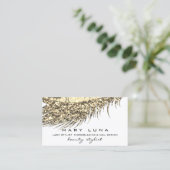 Makeup Eyebrows Lashes Glitter Metal White Gold Visitekaartje (Staand voorkant)