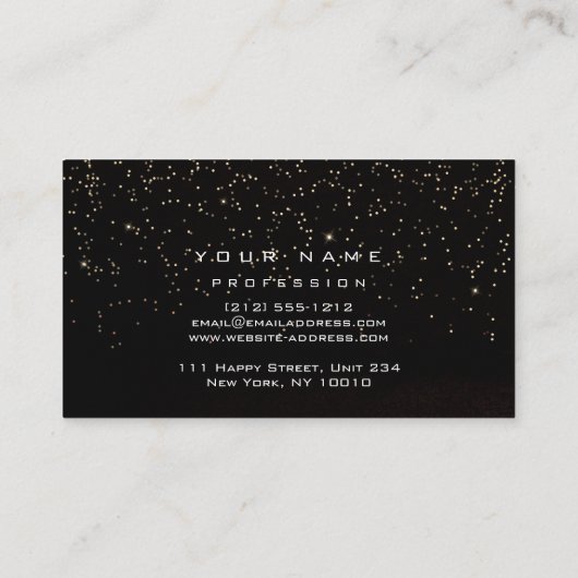 Makeup Eyebrows Lashes Glitter Metallic Black Gold Visitekaartje (Achterkant)