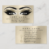 Makeup Eyebrows Lashes Glitter Metallic Eyes Visitekaartje (Voorkant / Achterkant)