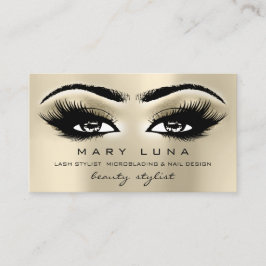 Makeup Eyebrows Lashes Glitter Metallic Eyes Visitekaartje