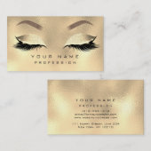 Makeup Eyebrows Lashes Glitter Metallic Faux Gold Visitekaartje (Voorkant / Achterkant)