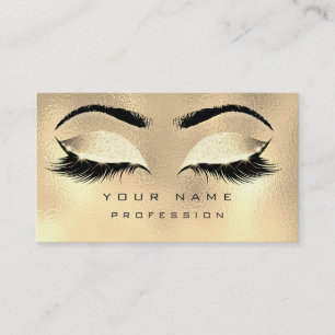 Makeup Eyebrows Lashes Glitter Metallic Glam Gold Visitekaartje