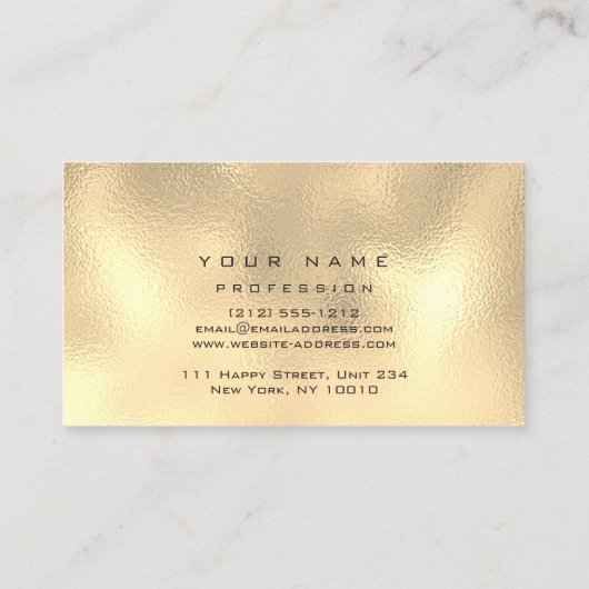 Makeup Eyebrows Lashes Glitter Metallic Glam Gold Visitekaartje (Achterkant)