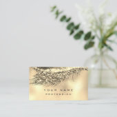 Makeup Eyebrows Lashes Glitter Metallic Glam Gold Visitekaartje (Staand voorkant)