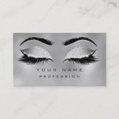 Makeup Eyebrows Lashes Glitter Metallic Glam Gray Visitekaartje (Voorkant)