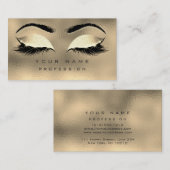 Makeup Eyebrows Lashes Glitter Metallic Glass Gold Visitekaartje (Voorkant / Achterkant)
