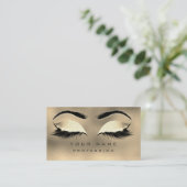 Makeup Eyebrows Lashes Glitter Metallic Glass Gold Visitekaartje (Staand voorkant)