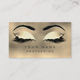 Makeup Eyebrows Lashes Glitter Metallic Glass Gold Visitekaartje