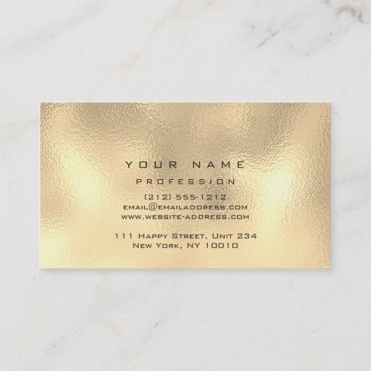 Makeup Eyebrows Lashes Glitter Metallic Grey Gold Visitekaartje (Achterkant)