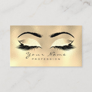 Makeup Eyebrows Lashes Glitter Metallic Lux Gold Visitekaartje