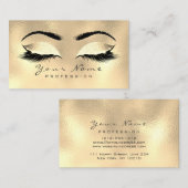 Makeup Eyebrows Lashes Glitter Metallic Lux Gold Visitekaartje (Voorkant / Achterkant)