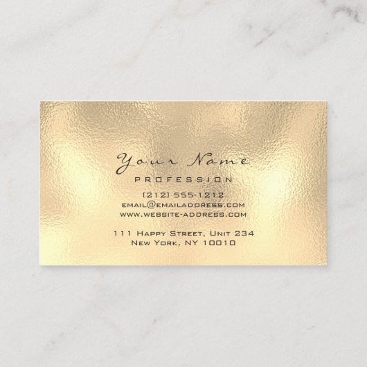 Makeup Eyebrows Lashes Glitter Metallic Lux Gold Visitekaartje (Achterkant)