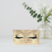 Makeup Eyebrows Lashes Glitter Metallic Sepia Gold Visitekaartje (Staand voorkant)