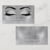 Makeup Eyebrows Lashes Glitter Metallic Silver Visitekaartje (Voorkant / Achterkant)