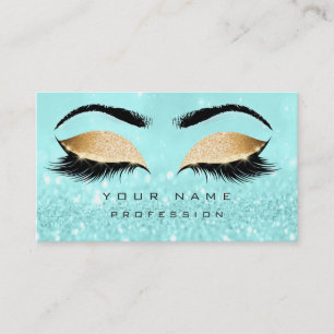 Makeup Eyebrows Lashes Glitter Ocean Gold Visitekaartje