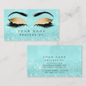 Makeup Eyebrows Lashes Glitter Ocean Gold Visitekaartje (Voorkant / Achterkant)
