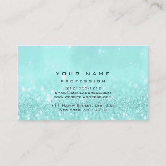 Makeup Eyebrows Lashes Glitter Ocean Gold Visitekaartje (Achterkant)