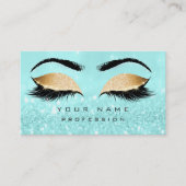 Makeup Eyebrows Lashes Glitter Ocean Gold Visitekaartje (Voorkant)