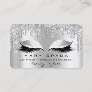 Makeup Eyebrows Lashes Gray Spark Silver Visitekaartje