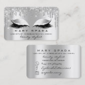 Makeup Eyebrows Lashes Gray Spark Silver Visitekaartje (Voorkant / Achterkant)