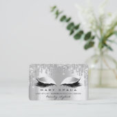 Makeup Eyebrows Lashes Gray Spark Silver Visitekaartje (Staand voorkant)