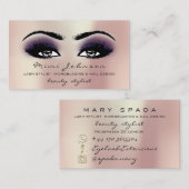 Makeup Eyebrows Lashes Pink Esthetician Violet Visitekaartje (Voorkant / Achterkant)