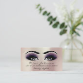 Makeup Eyebrows Lashes Pink Esthetician Violet Visitekaartje (Staand voorkant)